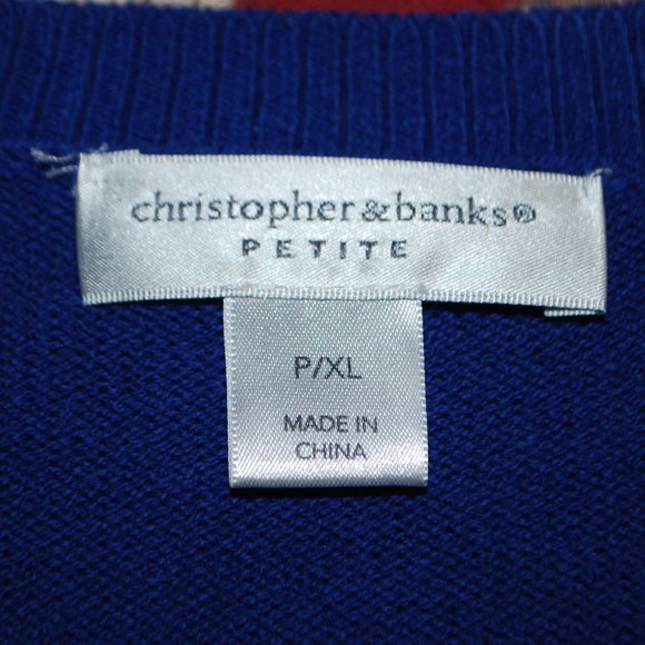 Christopher & Banks Sapphire Blue, Sequin Stripe Sweater - PXL - Picture 6 of 10